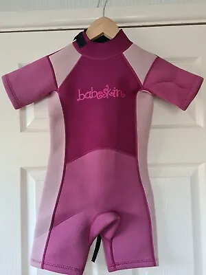 £9.99 • Buy Babe Skin Girl Pink Shortie Wetsuit Age 8-10 Years  Children Kids Wet Suit