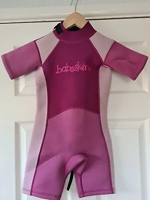 £9.99 • Buy Babe Skin Girl Pink Shortie Wetsuit Age 8-10 Years  Children Kids Wet Suit