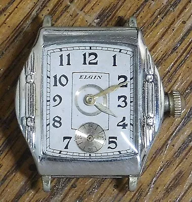 Elgin Mans Watch Art Deco Nice Dial + Case 1930s H677 • $50