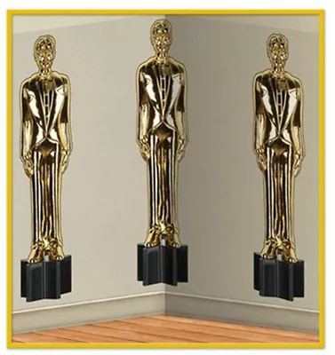 Awards Night Scene Setter Hollywood Party Wall BACKDROP Male Statuettes Oscar • £18.44