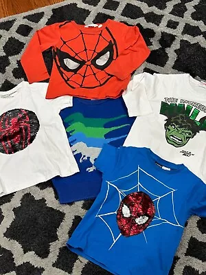 Gap H&M Lot Of 5 Shirts Hulk Spiderman Marvel Tee ShirtBlue L XS 4/5 Dino • $7.99