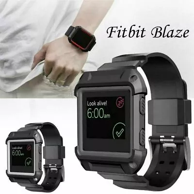 $10.96 • Buy Rugged Protective Case With Silicone Wrist Strap Bands Fitbit Blaze Watch 