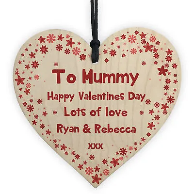Valentines Day Gift For Mummy Wood Heart Personalised Gift From Daughter Son • £3.99