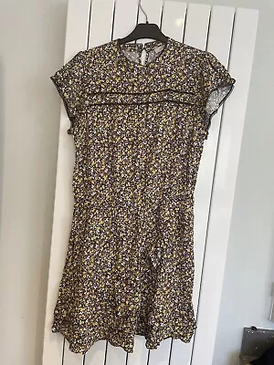 Oasis Ditsy Print Short Sleeve Short Dress Size 14 • £4