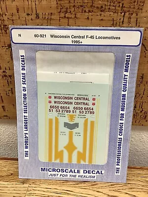 Microscale Decals N Scale 60-921: Wisconsin Central F-45 Locomotives 1995+ • $12