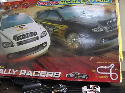 Micro Scalextric Rally Racers 1:64 Set COMPLETE + Working - G1100 • £23.95