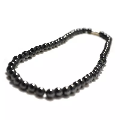 Fashion Black Magnetic Hematite Beads Health Care Necklace Women Men Jewelry • $6