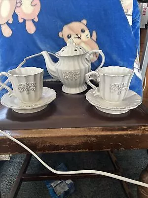 Yankee Candle Teapot Wax Melt Burner With Teacup Candle Holders • £10