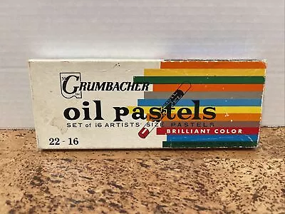 Vintage Grumbacher Oil Pastels Set Of 16  22 - 16 Brilliant Color • $14.39