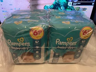 Pampers Baby Dry Nappies Size 6 (13kg To 18kg) 19s X 4 (76 Nappies) FAST POST • £22.99