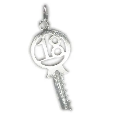 18th Birthday Yale Key Sterling Silver Charm .925 X1 Eighteenth Birthdays • £16.50