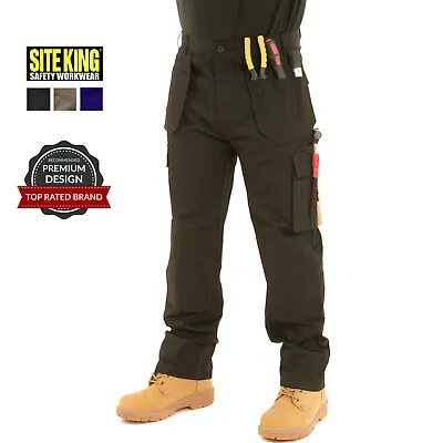 £27.95 • Buy Mens Cargo Combat Holster Pocket Work Trousers & Knee Pad Pocket By SITE KING
