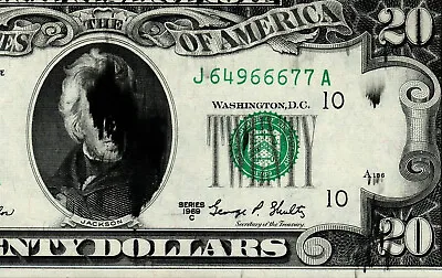 1969 C $20 Federal Reserve Note Ink Smear Error PMG65 EPQ Major Error Spots • $356