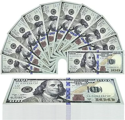 Fake Bank Games Play Money Kids Cash Paper 200 Pcs 100 Dollar Bills $$$ Party • $9.85