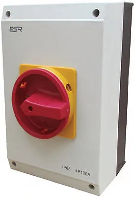125 Amp 4 Pole Rotary Isolator Switch Disconnector 3 Phase 42kW Waterproof TP&N • £91.99