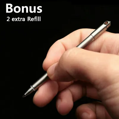 Mini Titanium Pen Key Chain Pendant Ball Pens Ballpoint Pen Outdoor Pocket EDC • $11.44