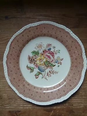 £8 • Buy Vintage Plymouth Ridgways Brown Salad Plate 8  Floral Centre 
