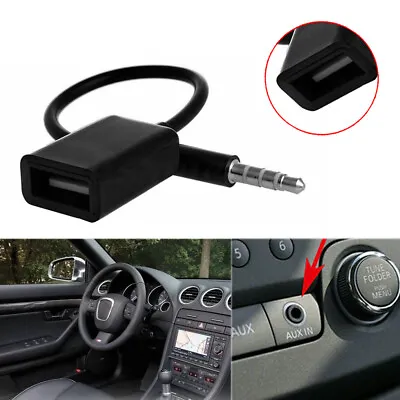 Black Car MP3 3.5mm Male AUX Audio Plug Jack To USB 2.0 Female Converter Cable • $2.55