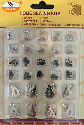 20 Eye Fasteners Black And Silver 8 Trousers Skirts Hooks Sewing Knitting Repair • £4.83