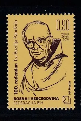 BOSNIA MOSTAR Friar Bazilije Pandžić Franciscan Priest MNH Stamp • $1