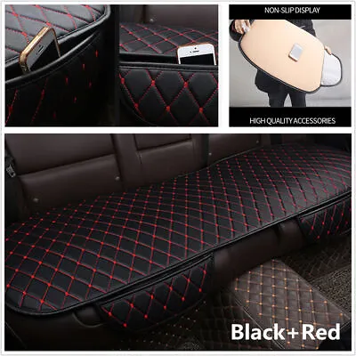 Black Leather Car Rear Back Universal Seat Cover Pad Mat Chair Protector Cushion • $29.85