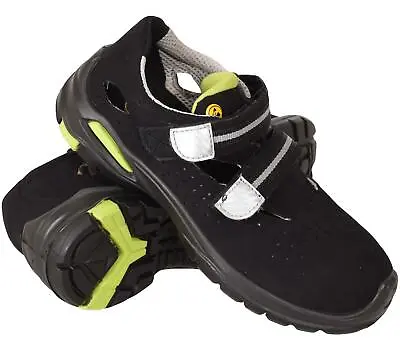 Womens Safety Sandal Steel Toe Cap Breathable S1 P SRC Black Work Shoes UK Size  • £9.99