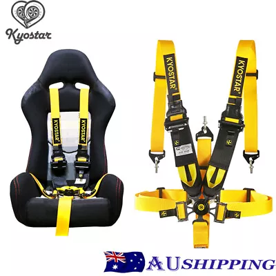 KYOSTAR Yellow  5-Point Camlock Quick Release Racing Seat Belt Harness SFI16.1 • $129.33