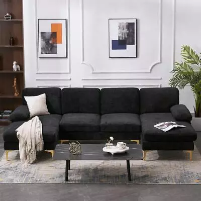 3 Piece Large Sectional Sofa Set 2 Chaise Chenille Nordic U-Shaped Couch • $569.99