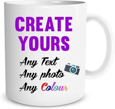 Personalised Mug Any Image Photo Design Add Text Custom Gift Tea Coffee Cup 11oz • £5.89