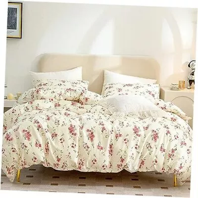 Floral Queen Duvet Cover 100% Brushed Microfiber 3 Full/Queen Red Floral • $47.58