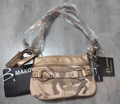 B. Makowsky Camouflage Leather Zip Top Convertible Crossbody Bag NWT • $50