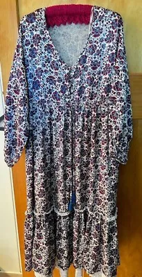 Adrift Size XL (18) Floral LS Maxi Dress • $40