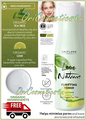 Oriflame Love Nature Purifying Toner With Organic Tea Tree + Lime For Oily Skin • £9.90