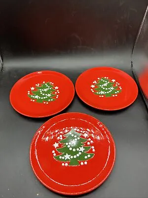 3 Pc Waechtersbach Christmas Tree 7.75 Dessert Salad Plates West Germany • $37.50