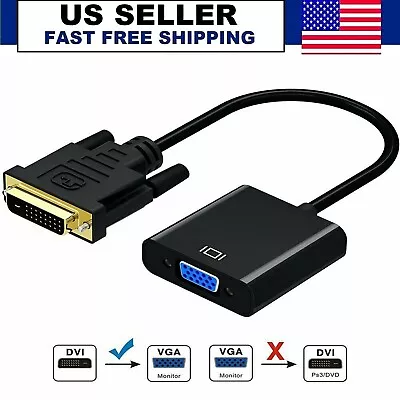 1080p DVI-D 24+1 Pin Male To VGA 15Pin Female Active Cable Adapter Converter US • $8.45