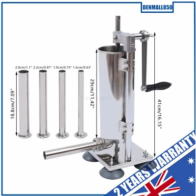 $89 • Buy 3L Sausage Filler Stuffer Meat Machine Stainless Steel Salami Maker Manual Stuff