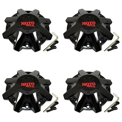 4 Moto Metal Gloss Black Wheel Center Hub Caps For 5/6/8Lug MO970 MO201 • $120.88