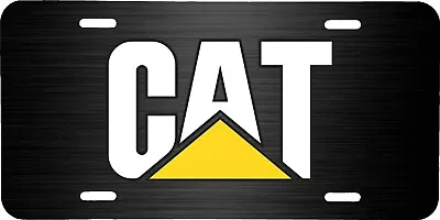 Cat Caterpillar Black Brushed Aluminum Look Vehicle License Plate Tractor Tag • $19.95