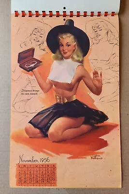 1956 Ted Withers Hollywood Artist's Sketch Pad Pin-up Calendar Brown & Bigelow • $36
