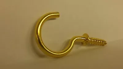 Hillman Group  491379 1-1/4 In. Brass Cup Hook 20 Pieces Lot Cancamo Abierto • $9.99