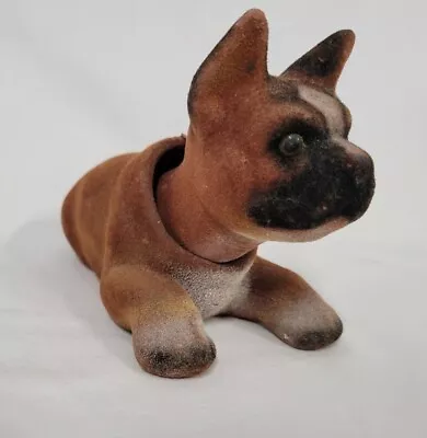 Vintage Norleans Flocked Bobblehead Dog Nodder Figurine Real  • $22.22