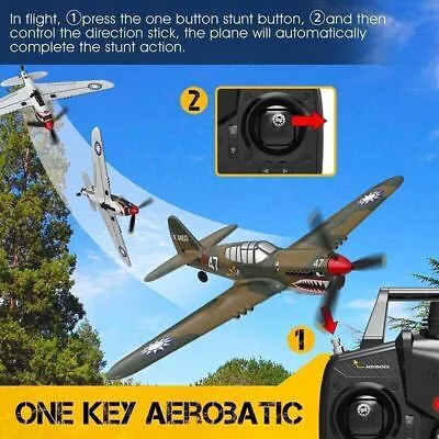 Volantex P40 2.4G Fighter RC Airplane 4CH 6Axis Gyro 395mm Remote Aerobatic Toy • $99.24