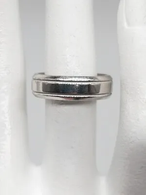 Vintage $2400 ARTCARVED Signed 7mm Platinum Wedding Band Ring SZ 7 12g • $888