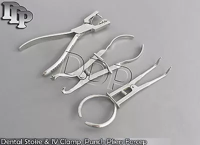 Dental Stoke & IV Clamp Punch Pliers Forcep Orthodontic Instruments Stainless • $16.49