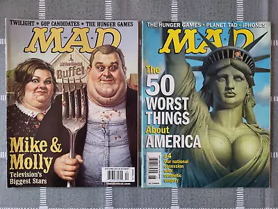 Mad Magazine Lot ~ #514 Apr 2012 & #515 Jun 2012~ Mike & Molly + Liberty Covers! • $9.99