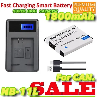 NB-11L 11LH Battery + Usb CHARGER For Canon IXUS185 IXUS190 PowerShot A2400IS • $27.77