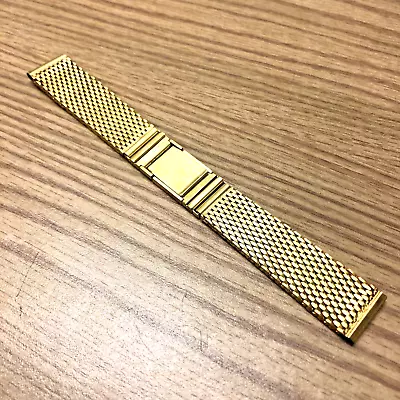 Pfister AP Gold Tone Mesh Watch Bracelet Band 18mm 18 MM New Made In Germany • $38