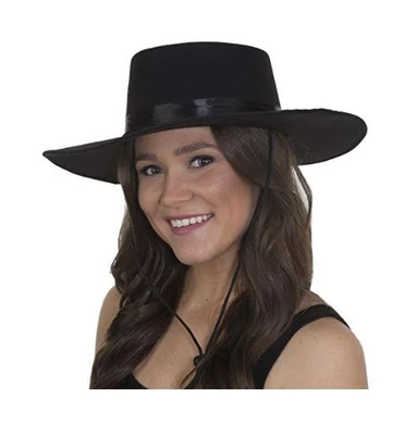 $21.99 • Buy V For Vendetta Hat - Spanish - Black - Zorro - Costume Accessory - Adult Teen