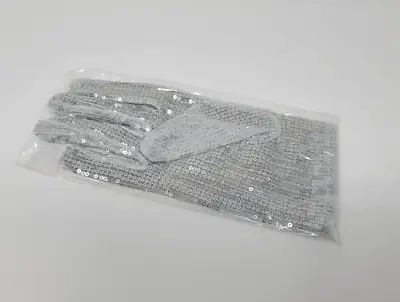 Silver Sequin Glove Double Sided For Pop Star Michael Jackson Halloween Costume • $12.95