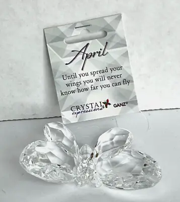 Ganz Crystal Expression Birthstone Color Butterfly Ornament Acrylic Clear April* • $5.95